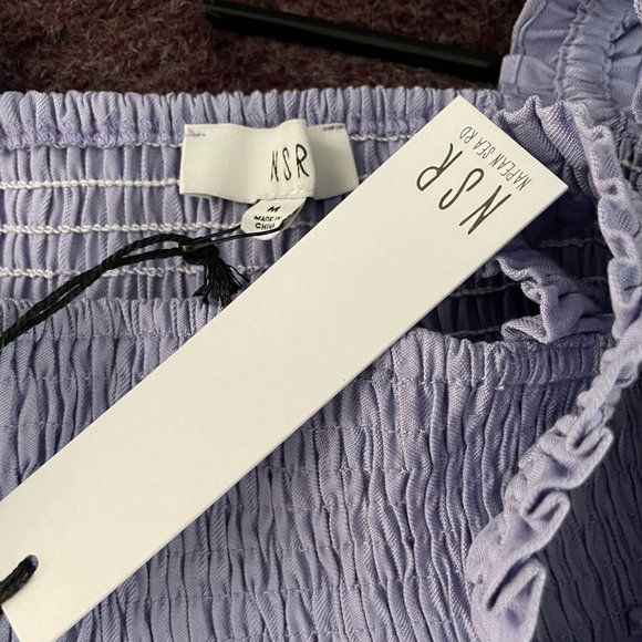 NSR Women's Purple Julia Sleeveless Smocked Ruffle Minidress Medium - Picture 7 of 7